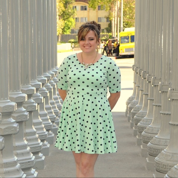 Others Follow Dresses & Skirts - Green polka dot dress